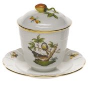 Herend Rothschild Bird Jam Jar W/Berry Lid4.5"H