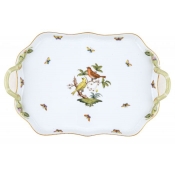 Herend Rothschild Bird Rec Tray W/Branch Handles18"
