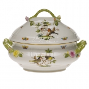 Herend Rothschild Bird Tureen W/Branch(4 Qt) 10"H