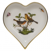 Herend Rothschild Bird Small Heart Tray
