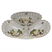 Herend Three Section Shell - Rothschild Bird