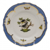 Herend Rothschild Bird Blue Border Bread & Butter Plate - Mo 01 6