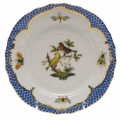 Herend Rothschild Bird Blue Border Bread & Butter Plate - Mo 06 6