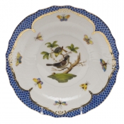 Herend Rothschild Bird Blue Border Salad Plate - Motif 01 7.5"D
