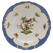 Herend Rothschild Bird Blue Border Salad Plate - Motif 03 7.5"D