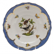 Herend Rothschild Bird Blue Border Salad Plate - Motif 04 7.5"D