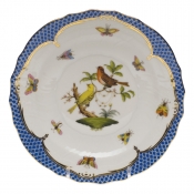 Herend Rothschild Bird Blue Border Salad Plate - Motif 06 7.5"D