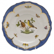 Herend Rothschild Bird Blue Border Salad Plate - Motif 07 7.5"D