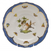 Herend Rothschild Bird Blue Border Salad Plate - Motif 10 7.5"D