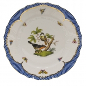 Herend Rothschild Bird Blue Border Dinner Plate - Motif 02 10.5"D