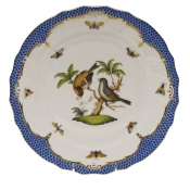 Herend Rothschild Bird Blue Border Dinner Plate - Motif 12 10.5"D