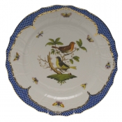 Herend Rothschild Bird Blue Border Service Plate - Motif 03 11"D