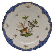 Herend Rothschild Bird Blue Border Service Plate - Motif 05 11"D