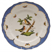 Herend Rothschild Bird Blue Border Service Plate - Motif 08 11"D
