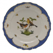 Herend Rothschild Bird Blue Border Service Plate - Motif 09 11"D