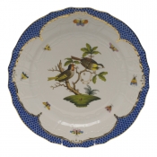 Herend Rothschild Bird Blue Border Service Plate - Motif 11 11"D