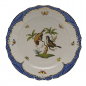 Herend Rothschild Bird Blue Border Service Plate - Motif 12 11"D