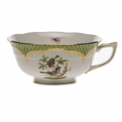 Herend Rothschild Bird Green Border Tea Cup - Motif 04 (8 Oz)