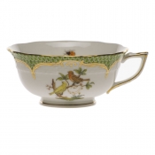Herend Rothschild Bird Green Border Tea Cup - Motif 06 (8 Oz)