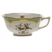 Herend Rothschild Bird Green Border Tea Cup - Motif 09 (8 Oz)