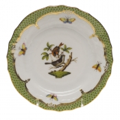 Herend Rothschild Bird Green Border Bread & Butter Plate - Mo 04 6