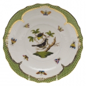 Herend Rothschild Bird Green Border Salad Plate - Motif 01 7.5"D