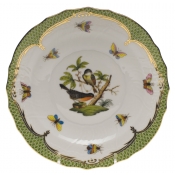 Herend Rothschild Bird Green Border Salad Plate - Motif 02 7.5"D