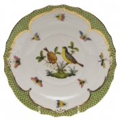 Herend Rothschild Bird Green Border Salad Plate - Motif 07 7.5"D