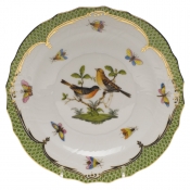 Herend Rothschild Bird Green Border Salad Plate - Motif 09 7.5"D