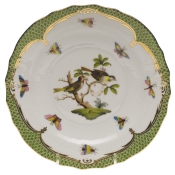 Herend Rothschild Bird Green Border Salad Plate - Motif 11 7.5"D