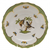 Herend Rothschild Bird Green Border Salad Plate - Motif 12 7.5"D