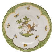 Herend Rothschild Bird Green Border Dessert Plate - Motif 10 8.25"