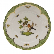 Herend Rothschild Bird Green Border Dinner Plate - Motif 10 10.5"D