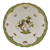 Herend Rothschild Bird Green Border Dinner Plate - Motif 11 10.5"D