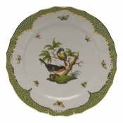 Herend Rothschild Bird Green Border Service Plate - Motif 02 11"D