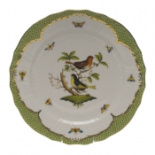 Herend Rothschild Bird Green Border Service Plate - Motif 03 11"D