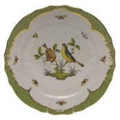 Herend Rothschild Bird Green Border Service Plate - Motif 07 11"D