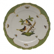 Herend Rothschild Bird Green Border Service Plate - Motif 08 11"D