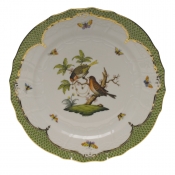 Herend Rothschild Bird Green Border Service Plate - Motif 10 11"D