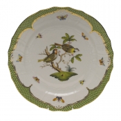 Herend Rothschild Bird Green Border Service Plate - Motif 11 11"D