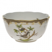 Herend Rothschild Bird Brown Border Round Bowl(3.5 Pt) 7.5"D