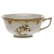 Herend Rothschild Bird Brown Border Tea Cup - Motif 06 (8 Oz)