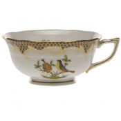 Herend Rothschild Bird Brown Border Tea Cup - Motif 07 (8 Oz)