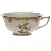 Herend Rothschild Bird Brown Border Tea Cup - Motif 08 (8 Oz)