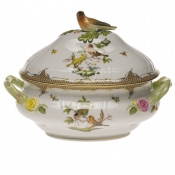Herend Rothschild Bird Brown Border Tureen W/Bird(4 Qt) 10"H