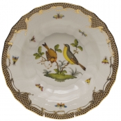 Herend Rothschild Bird Brown Border Rim Soup - Motif 07 9.5"D