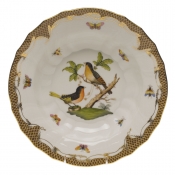Herend Rothschild Bird Brown Border Rim Soup - Motif 08 9.5"D