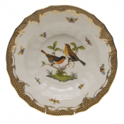 Herend Rothschild Bird Brown Border Rim Soup - Motif 09 9.5"D