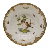 Herend Rothschild Bird Brown Border Rim Soup - Motif 10 9.5"D