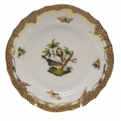 Herend Rothschild Bird Brown Border Bread & Butter Plate - Mo 02